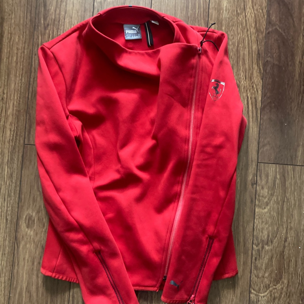 Puma Red Ferrari inspired Bomber Jacket with Weather-Resistant Material
